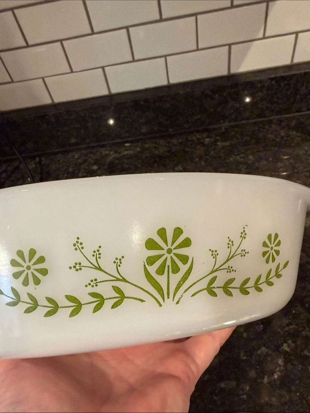Glasbake vintage green